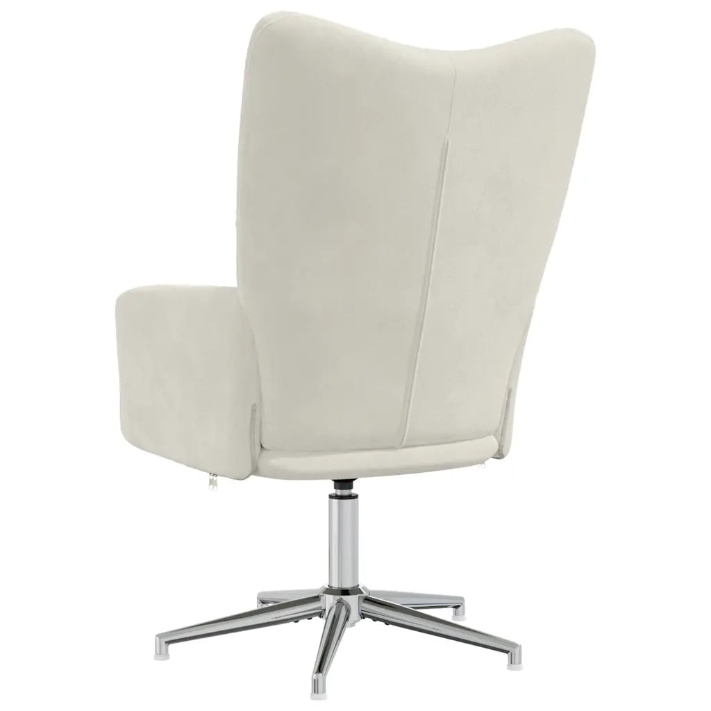 Sedia Relax Bianco Crema Velluto 328126