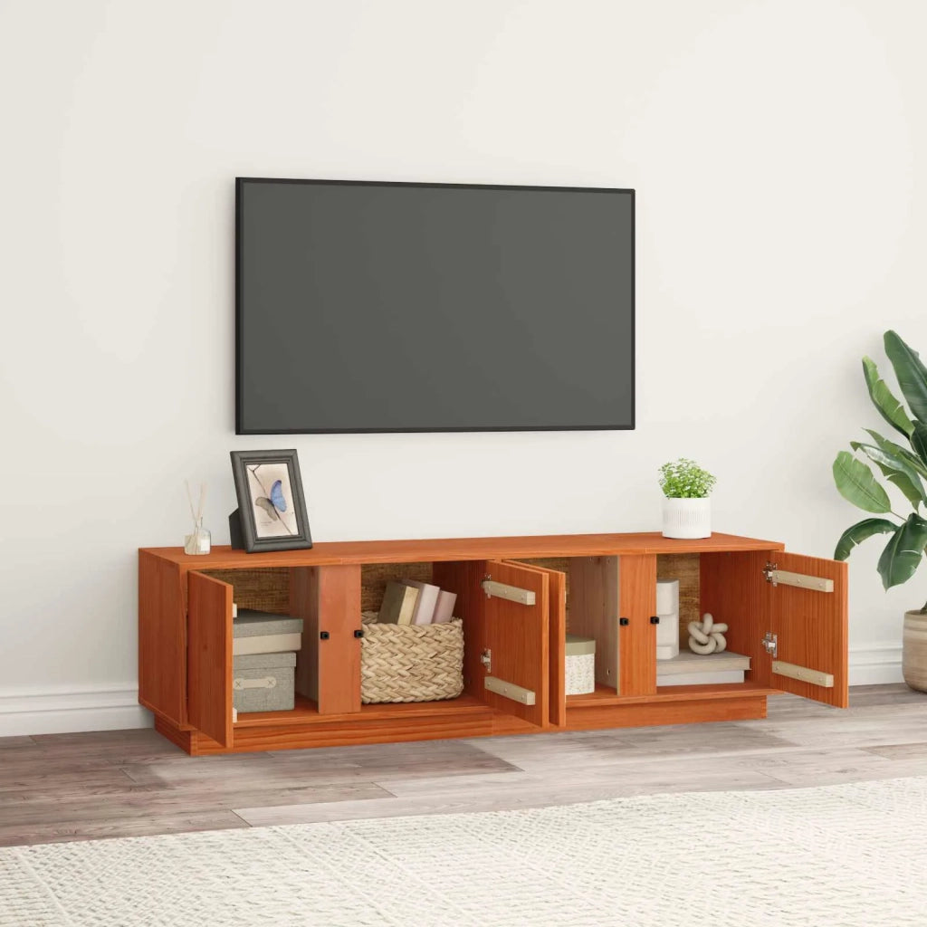 Mobile TV | Armadietto TV | Mobile Porta TV Marrone Cera 140 x 40 x 40 cm Legno di pino massiccio