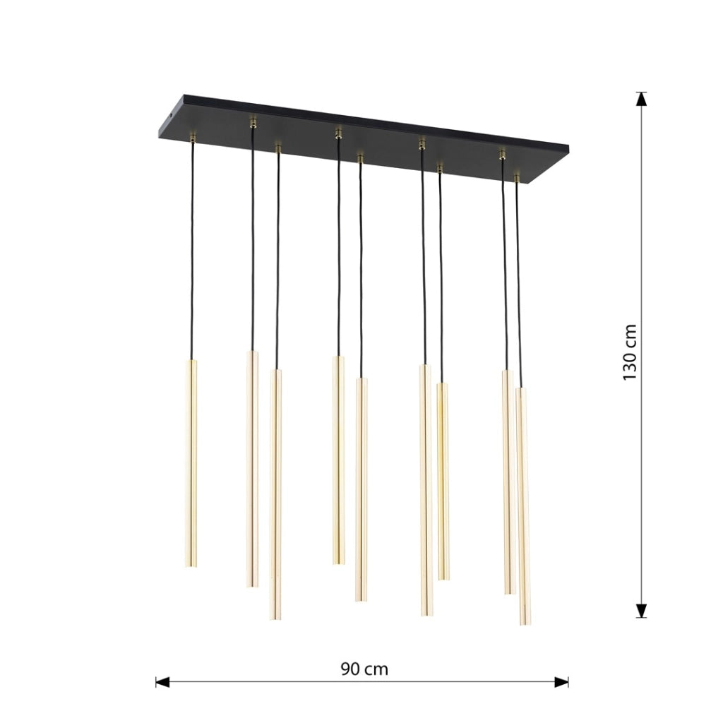 Lampada a sospensione glamour oro Selter Emibig 9xG9