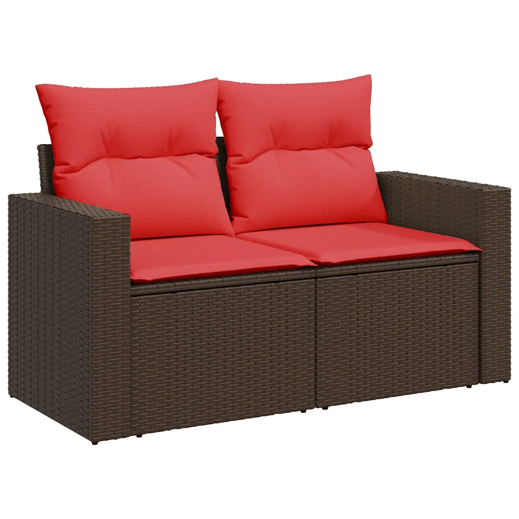 Set Divano da Giardino 6 pz con Cuscini Marrone in Polyrattan 3325380