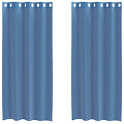 Tende in Voile con Occhielli 2 pz Blu Reale