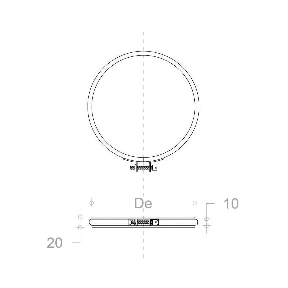 Fascetta di bloccaggio inox per tubi canna fumaria - 1pz, diametro 300mm