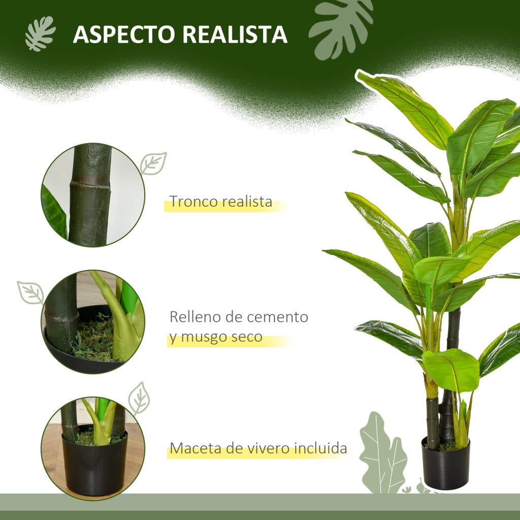 Pianta Artificiale Platanera con Vaso ¨C Minimal ¨C Verde 150 cm