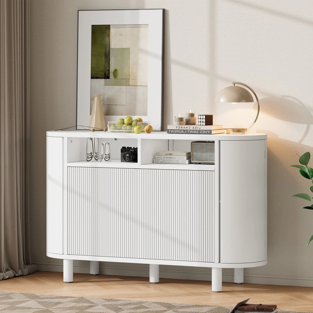 Credenza Moderna con Ante e Ripiani ¨C Xylo ¨C Bianco, Ingresso/Corridoio