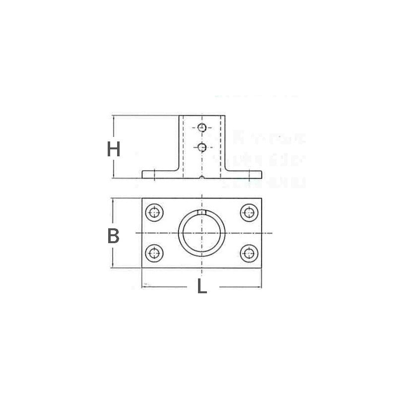 BASE RETT. INOX 90° Ø MM.22 RECTANGULARE BASE 60° Ø MM.25