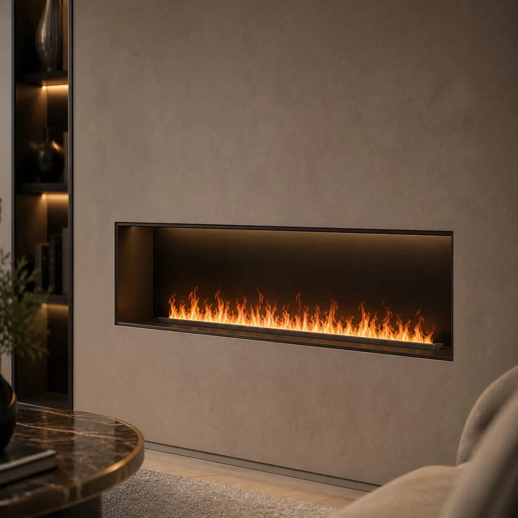 Vapor 3D 125 - Inserto Camino Decorativo ad Acqua Senza Calore 125x17,8x22,7 cm con Effetto Fiamma a LED 3D