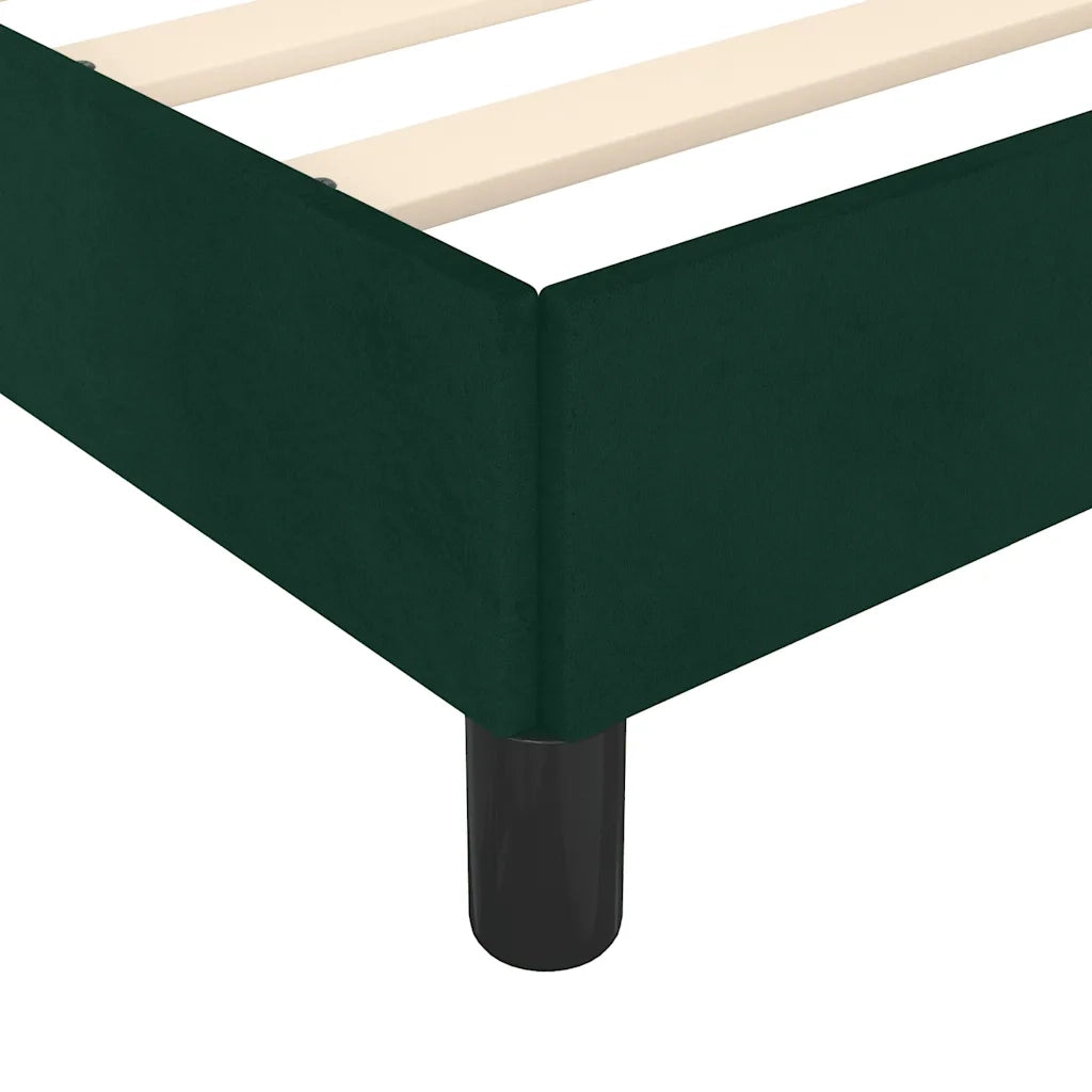 Letto matrimoniale | Letto per adulti | Giroletto senza Materasso Verde Scuro 120x200 cm in Velluto