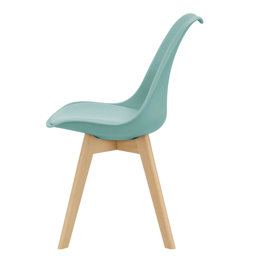 Set Fläten di 6 Sedie da Sala con Seduta Imbottita Rivestimento in Similpelle Menta Verde [en.casa]