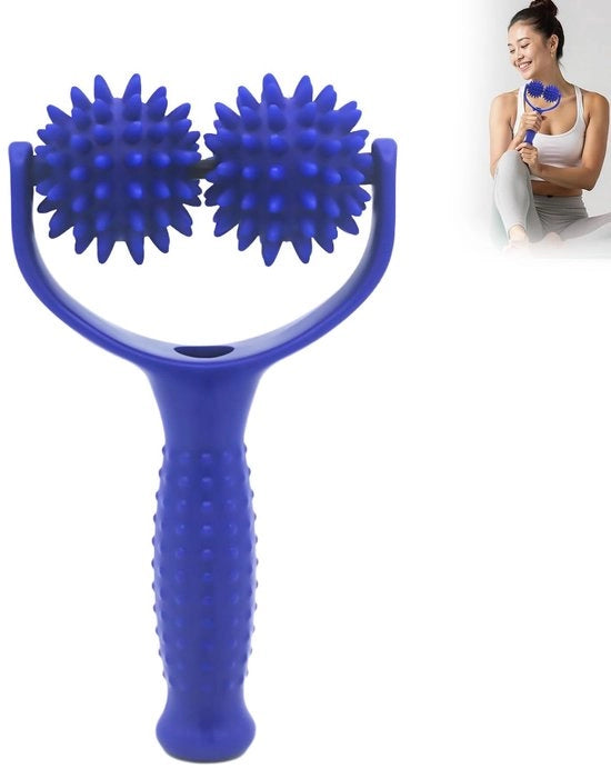 Set di massaggio 3 in 1 con manubrio - set con palline a setole intercambiabili - massaggio dei punti di trazione per schiena/colli/gambe - materiale idoneo per la pelle - dispositivo di massaaggio leggero e portatile - dispositivo di massaggio