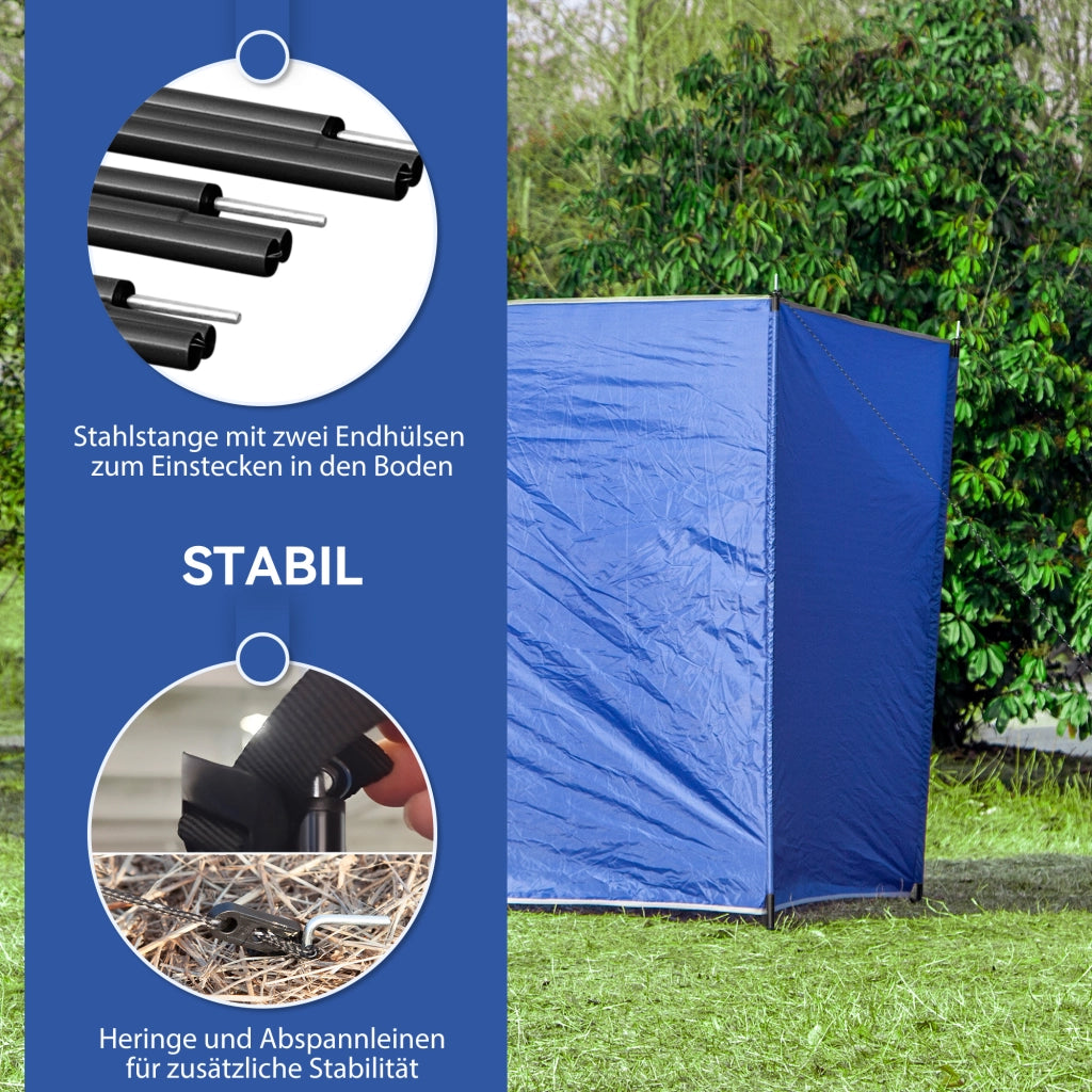 Paravento Pieghevole da Giardino e Balcone ¨C Minimal ¨C 450x150 cm Blu