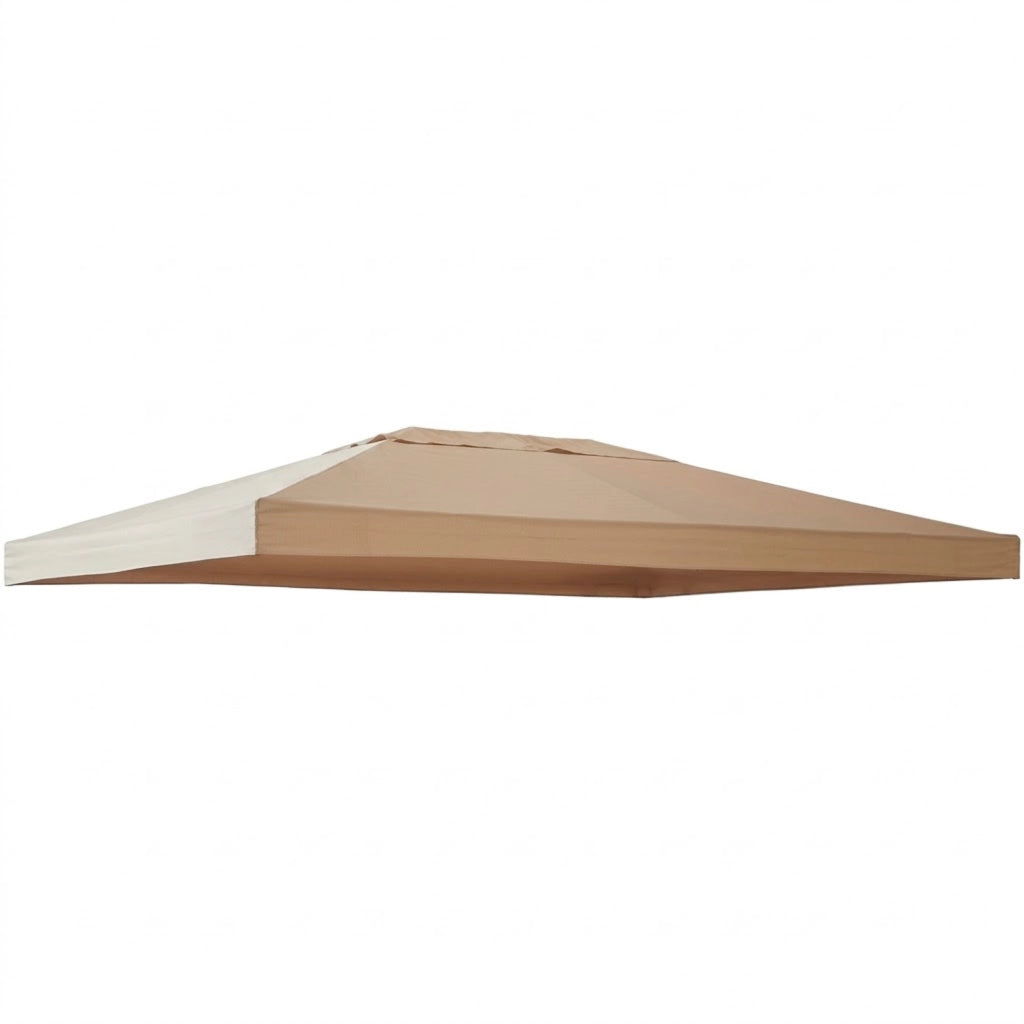 Telo Gazebo 3x4 Metri Ricambio Impermeabile In Poliestere PVC Con Velcro Rinforzato Protezione UV Per Giardino Terrazza Veranda Outdoor 300 X 400 Cm Beige