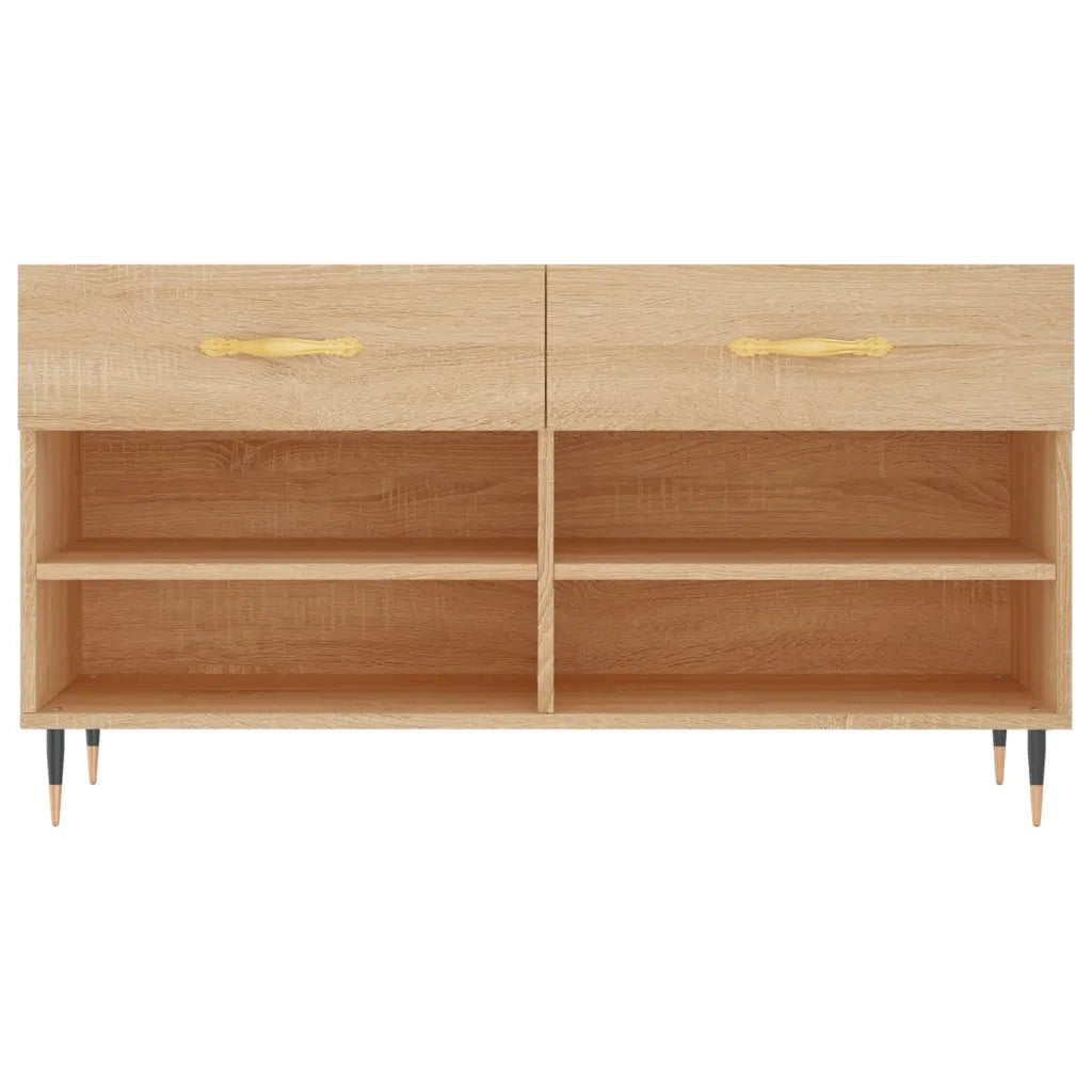 Panca Porta Scarpe-Sgabello-Panca Scarpiera Rovere Sonoma 102x35x55 cm Legno Multistrato 543447