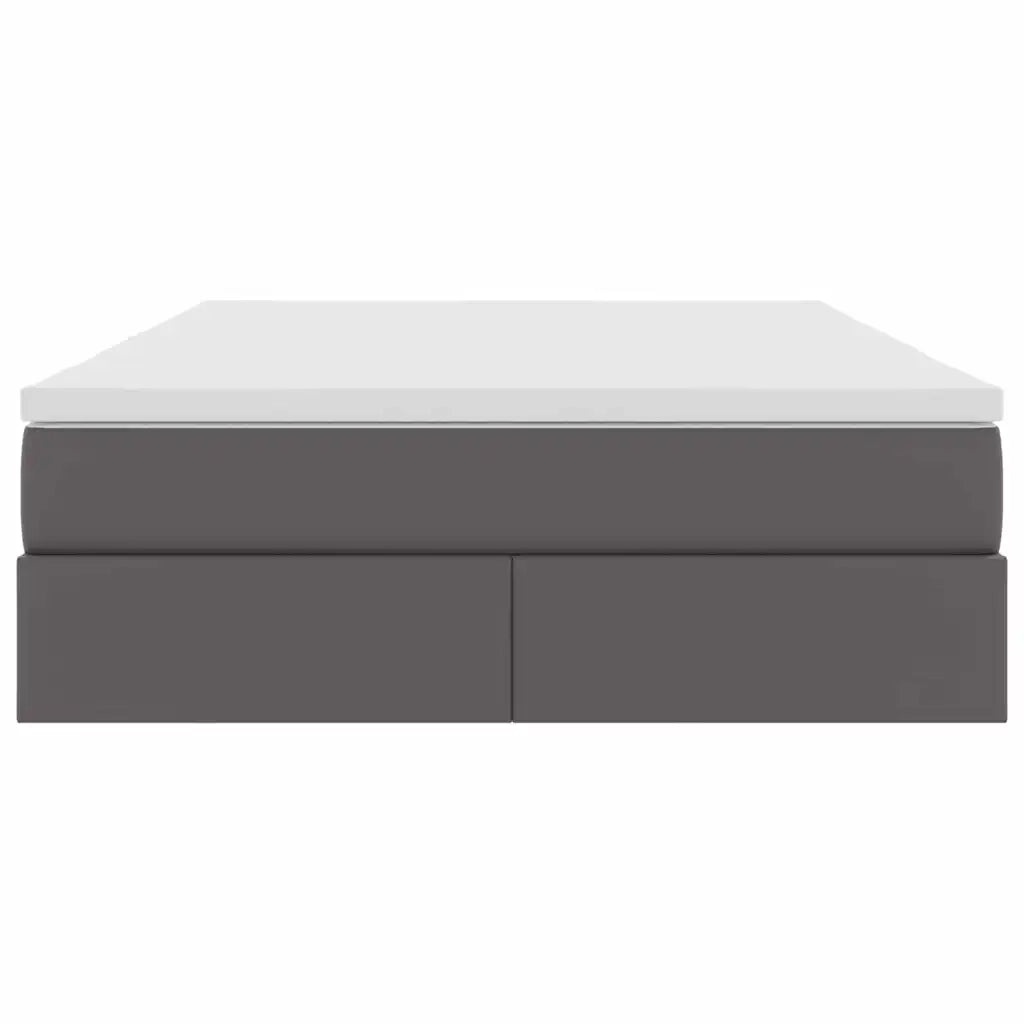 Letto con contenitore e materasso Grigio 140 x 200 cm