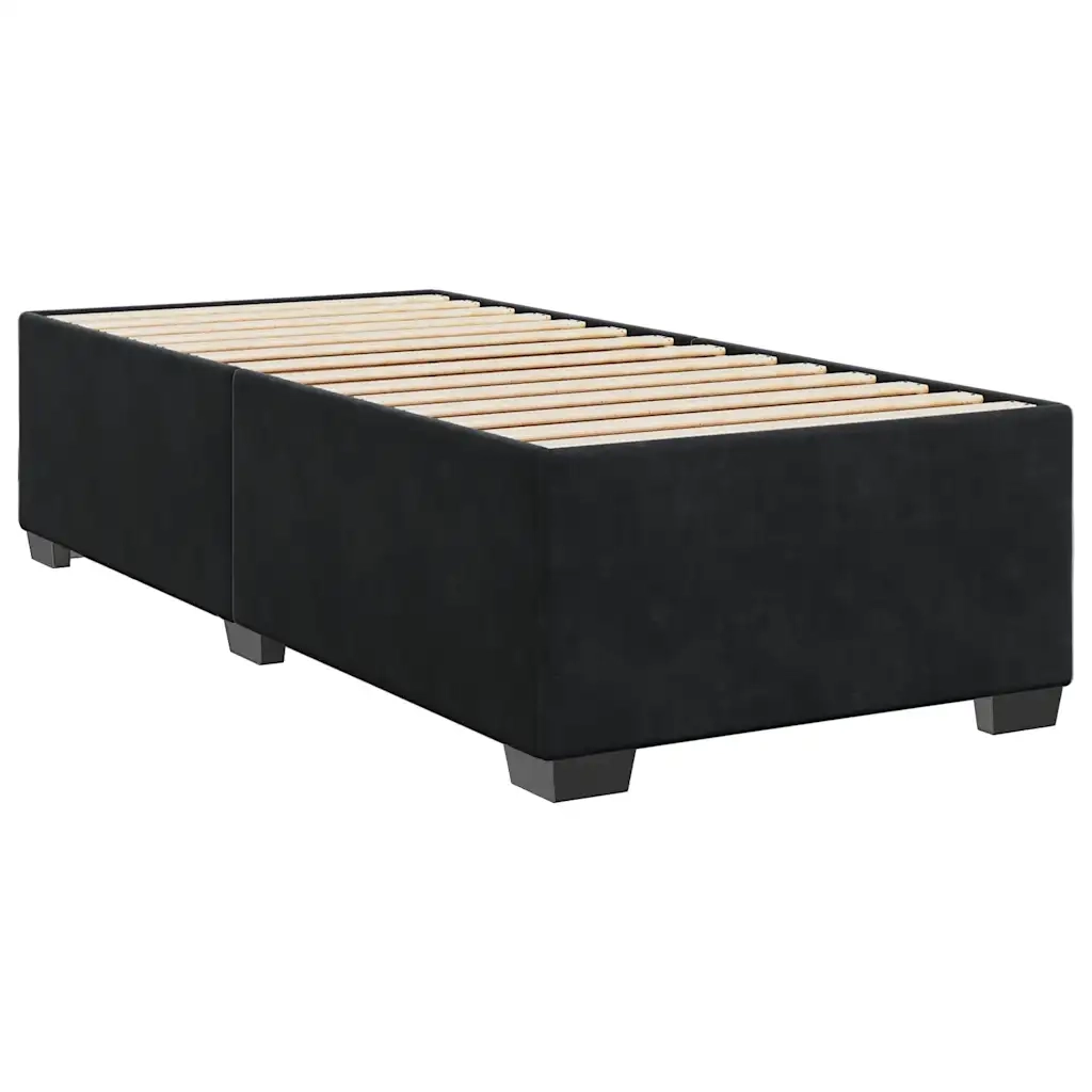 Giroletto a Molle con Materasso Nero 90x190 cm in Velluto 3288500