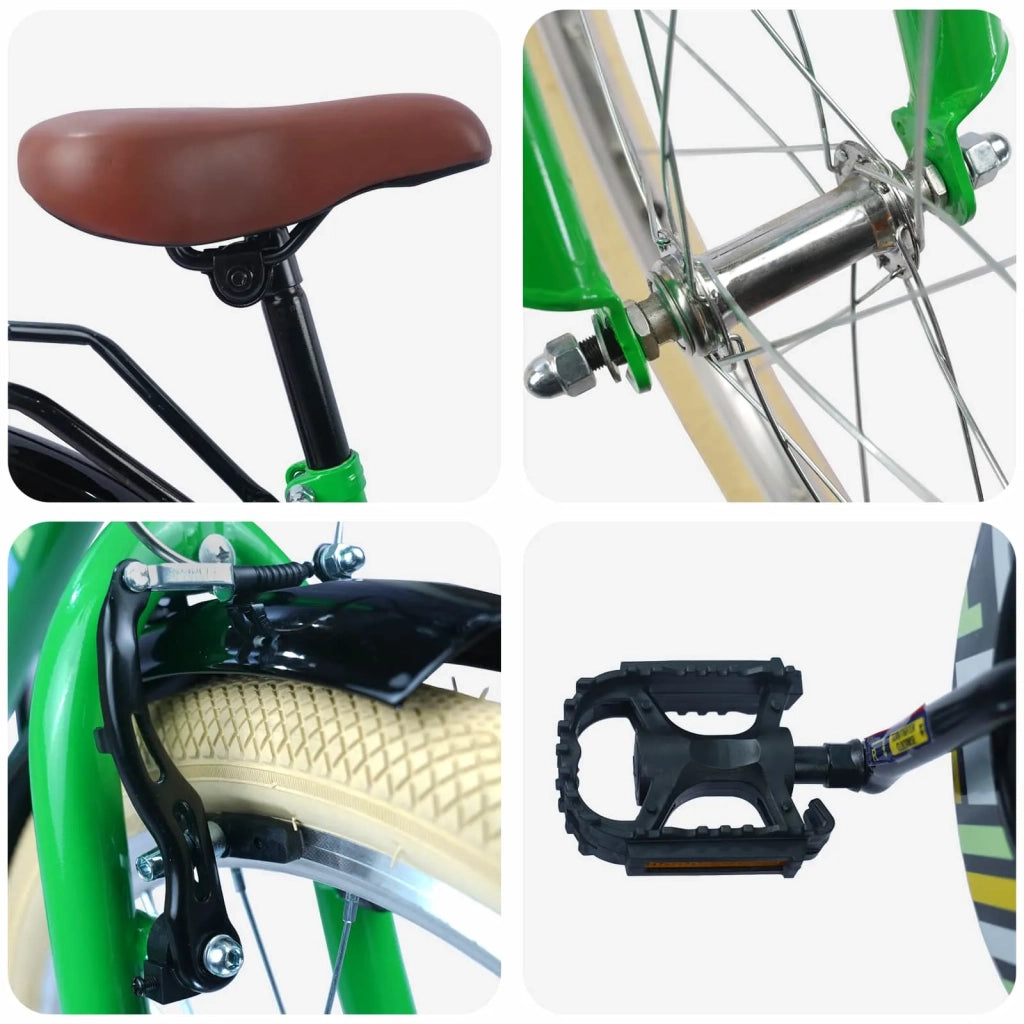 Bicicletta per Bambini 24 Pollici per 8-12 anni Verde