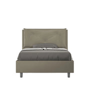 BS COM Letto una piazza e mezza con rete imbottito 120x190 similpelle cappuccino