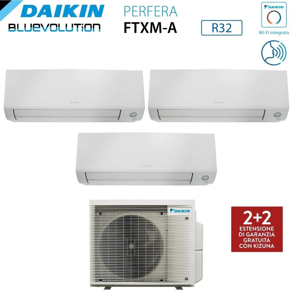 Condizionatore Trial Split Daikin Perfera All Seasons 7+9+12 con 3MXM52A R-32 Wi-Fi Integrato - Garanzia Italiana