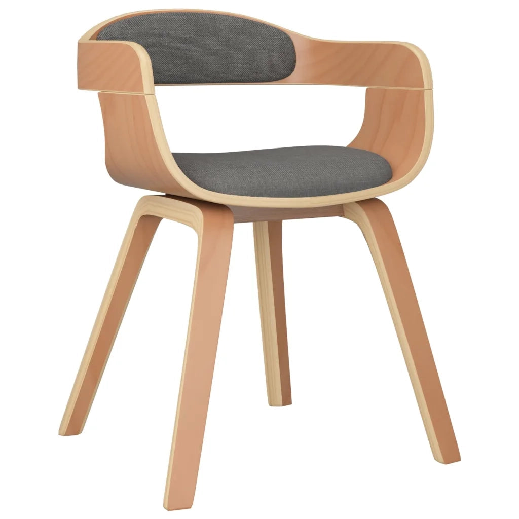 Sedie da Pranzo 4 pz Grigio Chiaro Legno Curvato e Tessuto 3092387