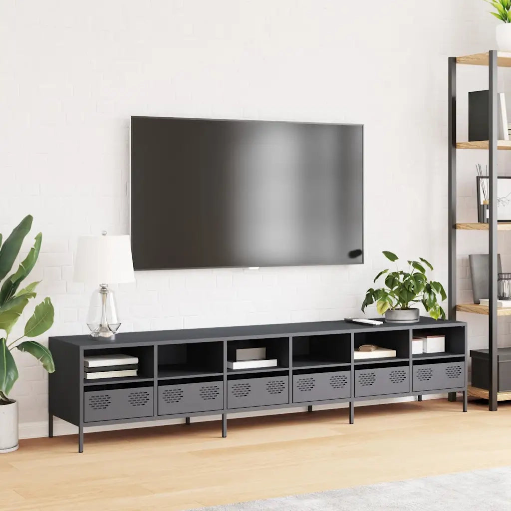 Mobile TV | Armadietto TV | Mobile Porta TV Antracite 202x39x43,5 cm Acciaio Laminato a Freddo
