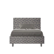 Letto una piazza e mezza con rete imbottito 120x200 tessuto Era 9 blu Adele
