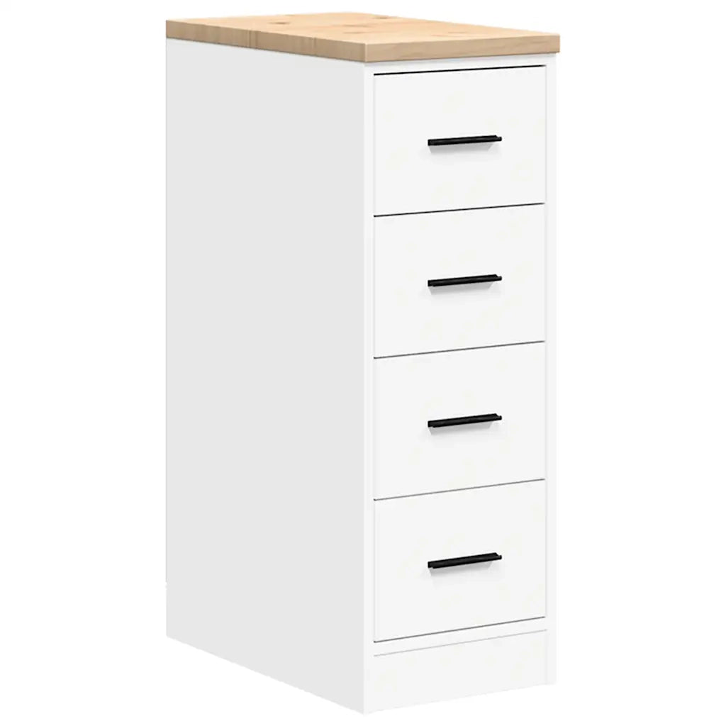 Armadietto da Garage Bianco 30x51x85 cm Legno Massello di Pino 860580