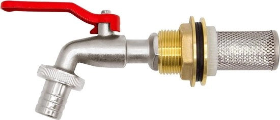 Regolatore di flusso per tubi con valvola a sfera e bocchetta aspirante - set 3/4 pollici in ottone