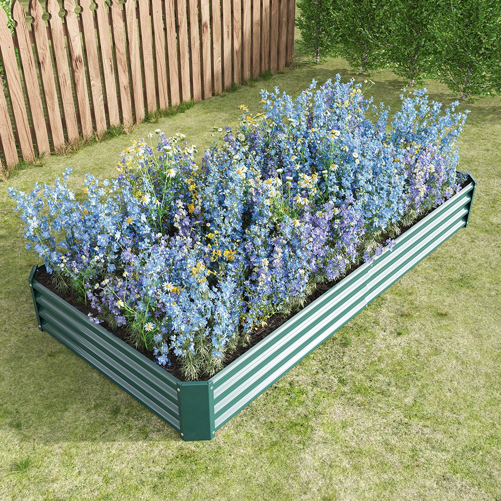 Aiula rialzata-Xylo-Metallo-design stabile, antiruggine, senza fondo, per orto/giardino