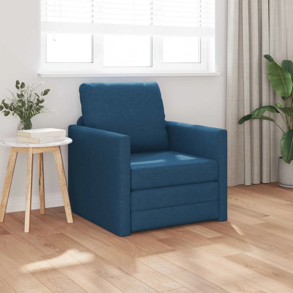 Divano letto | Sof¨¤ letto | Letto singolo Blu 74 x 77 x 81 cm Tessuto