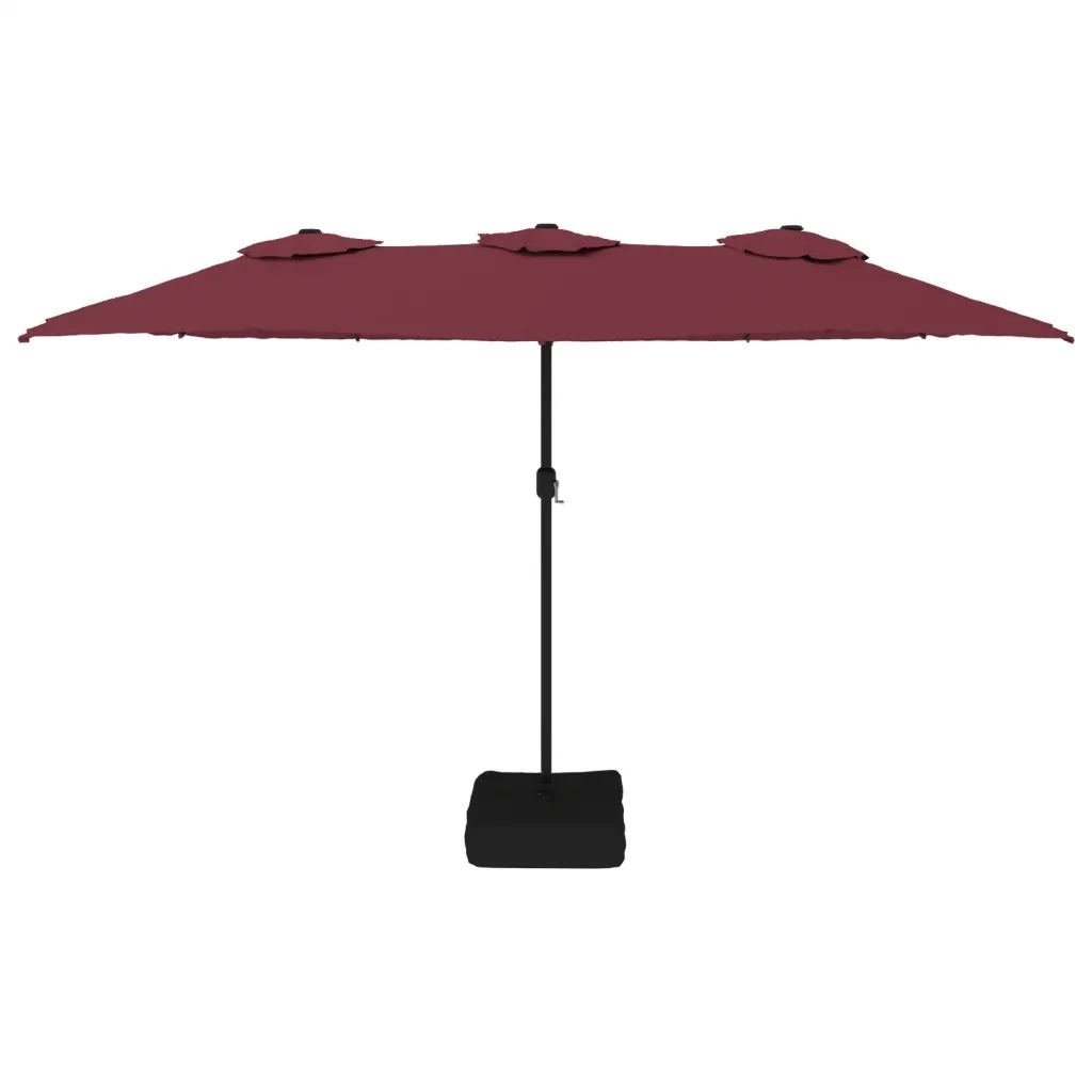 Ombrellone da Giardino-Ombrello da Balcone a Doppia Testa Rosso Bordeaux 449x265 cm