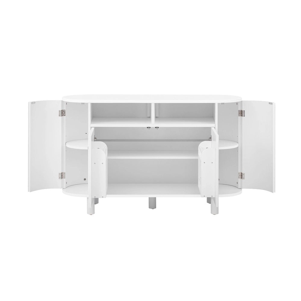 Credenza Moderna con Ante e Ripiani ¨C Xylo ¨C Bianco, Ingresso/Corridoio