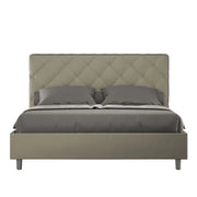Letto matrimoniale senza rete imbottito 160x190 similpelle cappuccino Priya