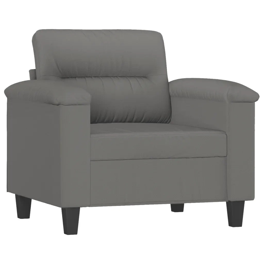 Set Divani 4 pz con Cuscini Grigio Scuro in Tessuto Microfibra 3202298