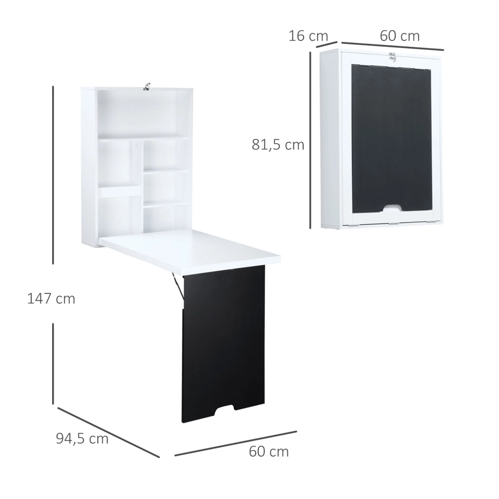 Scrivania a muro pieghevole ¨C zephmum ¨C MDF bianco