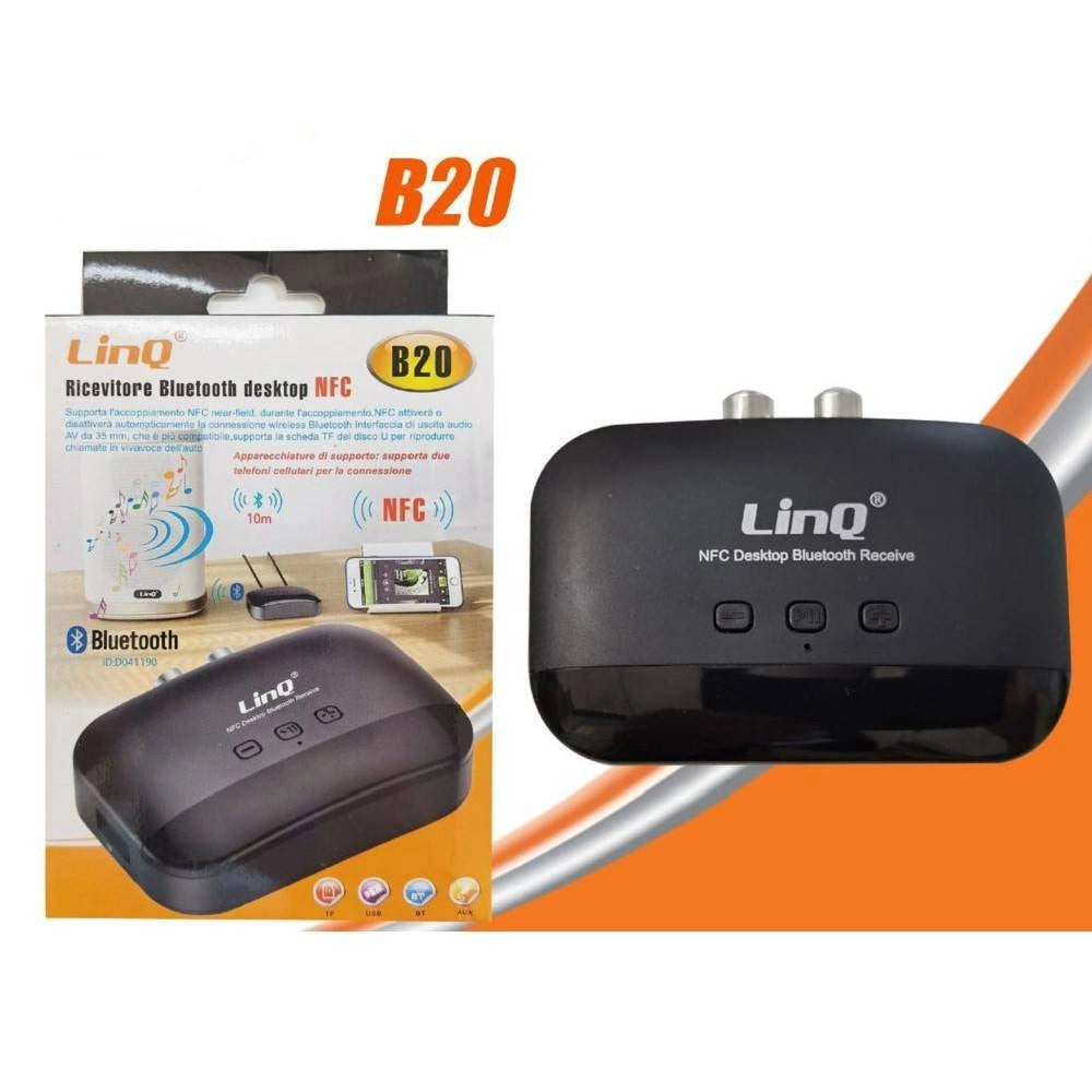 Trade Shop - Ricevitore Audio Streaming Aux Nfc Bluetooth 5.0 Usb Disco Tf Tablet Pc Tv B20 -