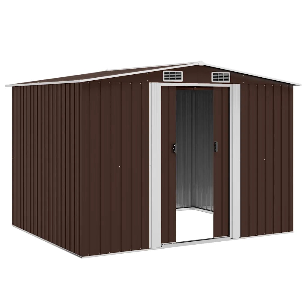 Capanno Attrezzi da Giardino Marrone 257x205x178 cm in Acciaio 47031