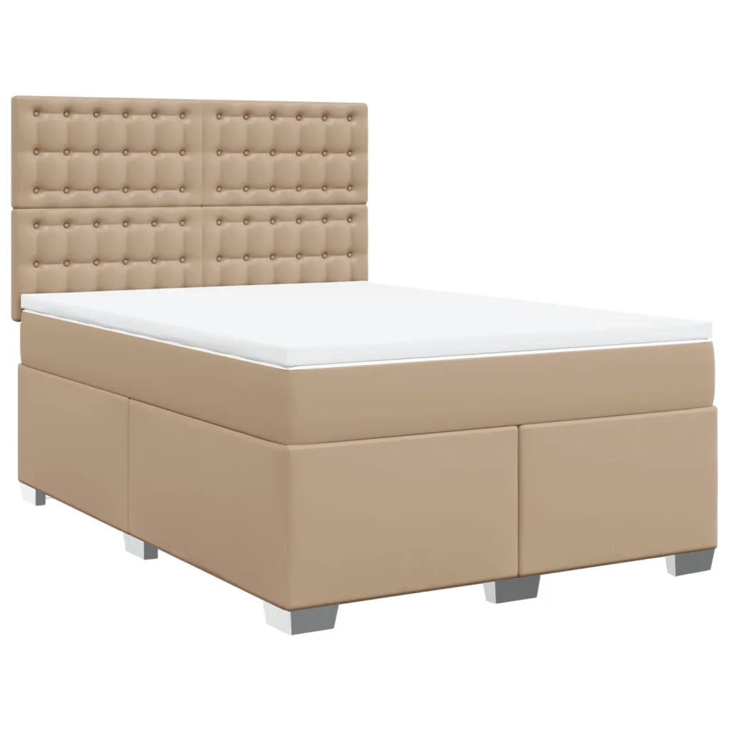 Giroletto a Molle con Materasso Cappuccino 160x200cm Similpelle 3290731