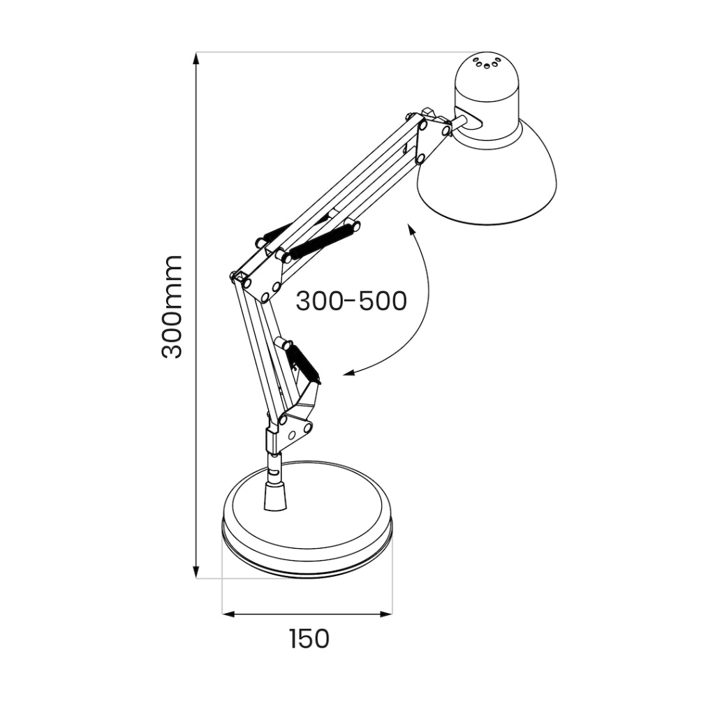 Lampada da tavolo regolabile nera E27 60W NEXA Milagro