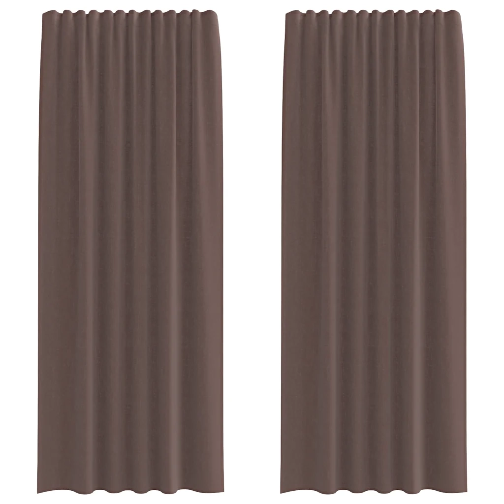 Tende in Voile con Linguetta 2 pz Marrone