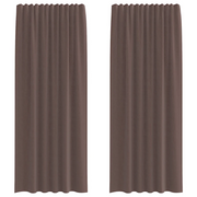 Tende in Voile con Linguetta 2 pz Marrone