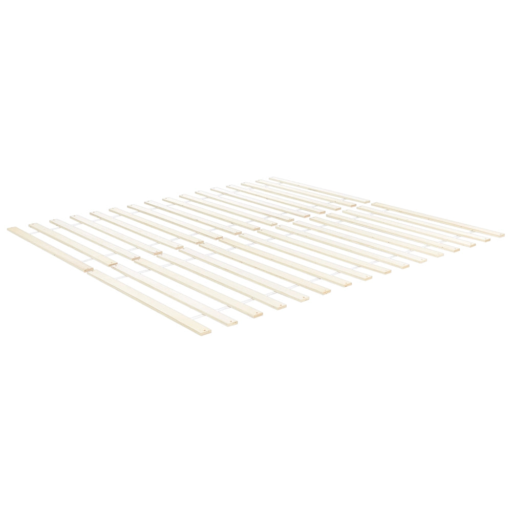 Letto matrimoniale in legno di Pino marrone con contenitore e 2 cassetti 160 x 200 cm Testiera a doghe minimalista