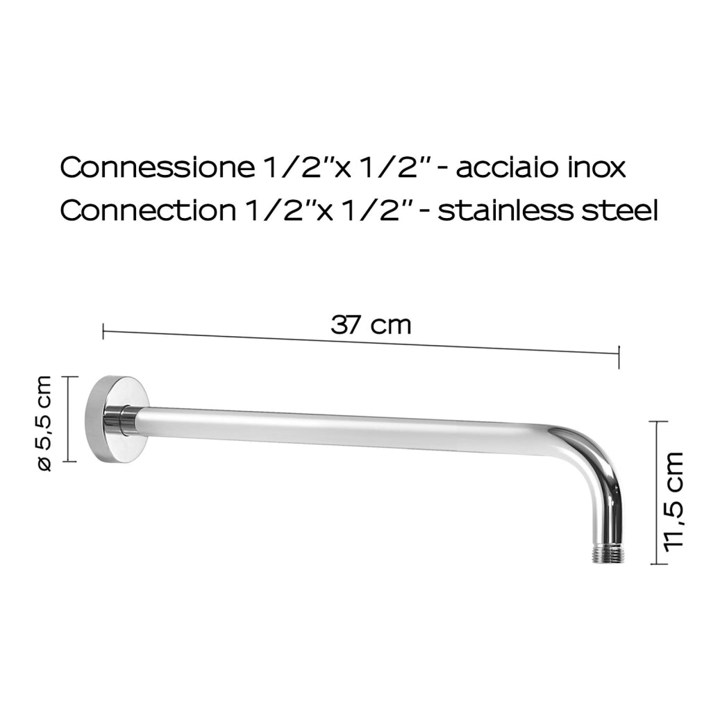 Set doccia 5 pezzi HIGH PRO 02 Gedy in ottone  D.25 cm - Cromato