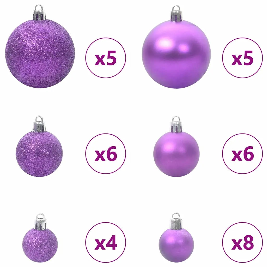 Albero di Natale artificiale con luci integrate Nero 120 cm PVC 3397121