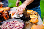 Pattinaia per hamburger di alta qualità in acciaio inossidabile lavorato a martello - attrezzo per cucina, giardino, ristoranti, campeggio - FENNEK