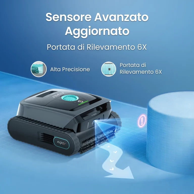 AIPER Scuba S3 Robot Piscina Cordless, Pulizia Automatica Fondo e Pareti, Navigazione WavePath™, Filtrazione ad Alte Prestazioni e Controllo Smart
