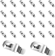 24 pezzi di clip per cornice fotografia, manubri per cornice fotografia senza foratura, accessori per appendere, per fissare foto e foto a tela (35 x 13 mm argento)