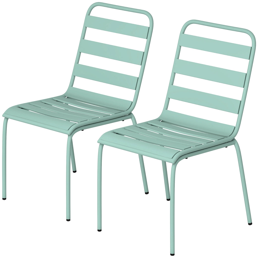 Sedie da Giardino Impilabili in Metallo ¨C Xylo ¨C Set 2 Pezzi Verde