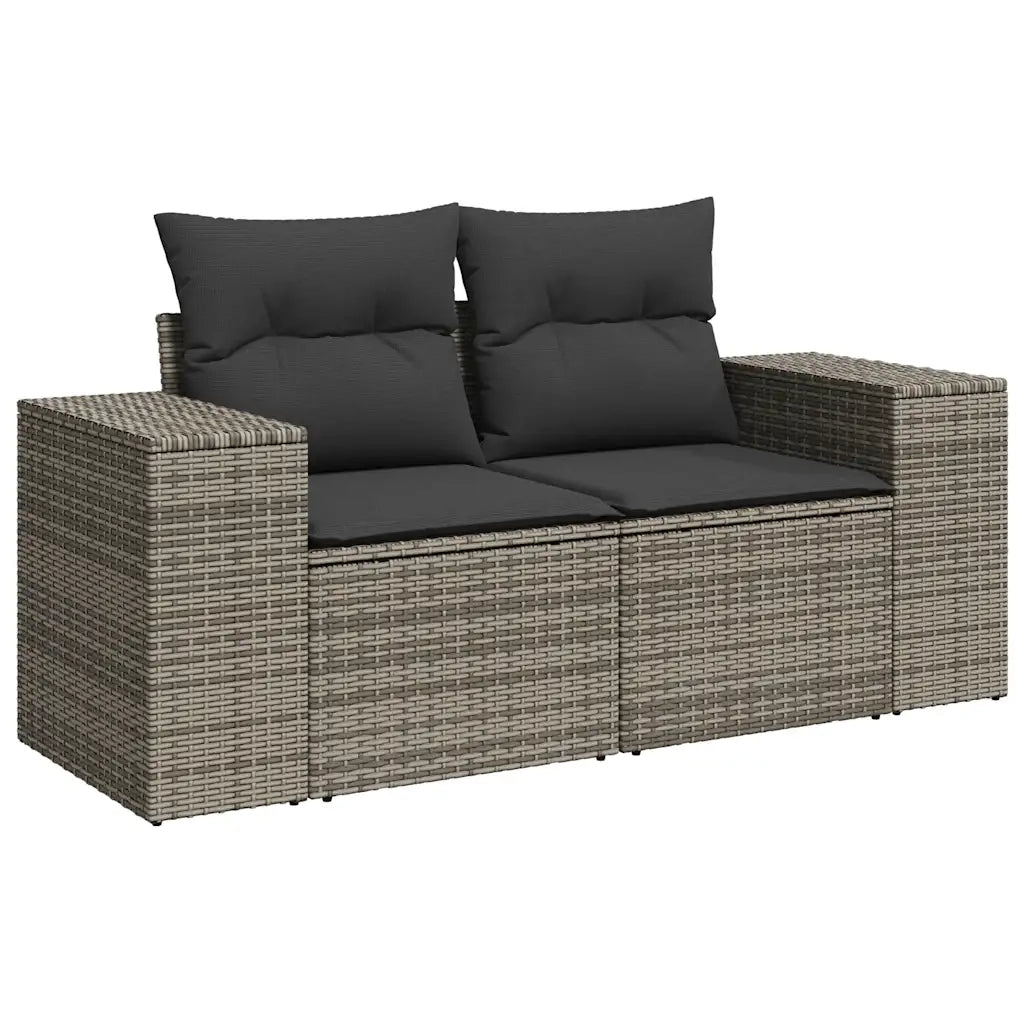 Set Divano da Giardino 6pz con Cuscini Grigio Chiaro Polyrattan 3222631