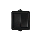 Interruttore doppio da parete nero IP54 TEKNO Kanlux 27352