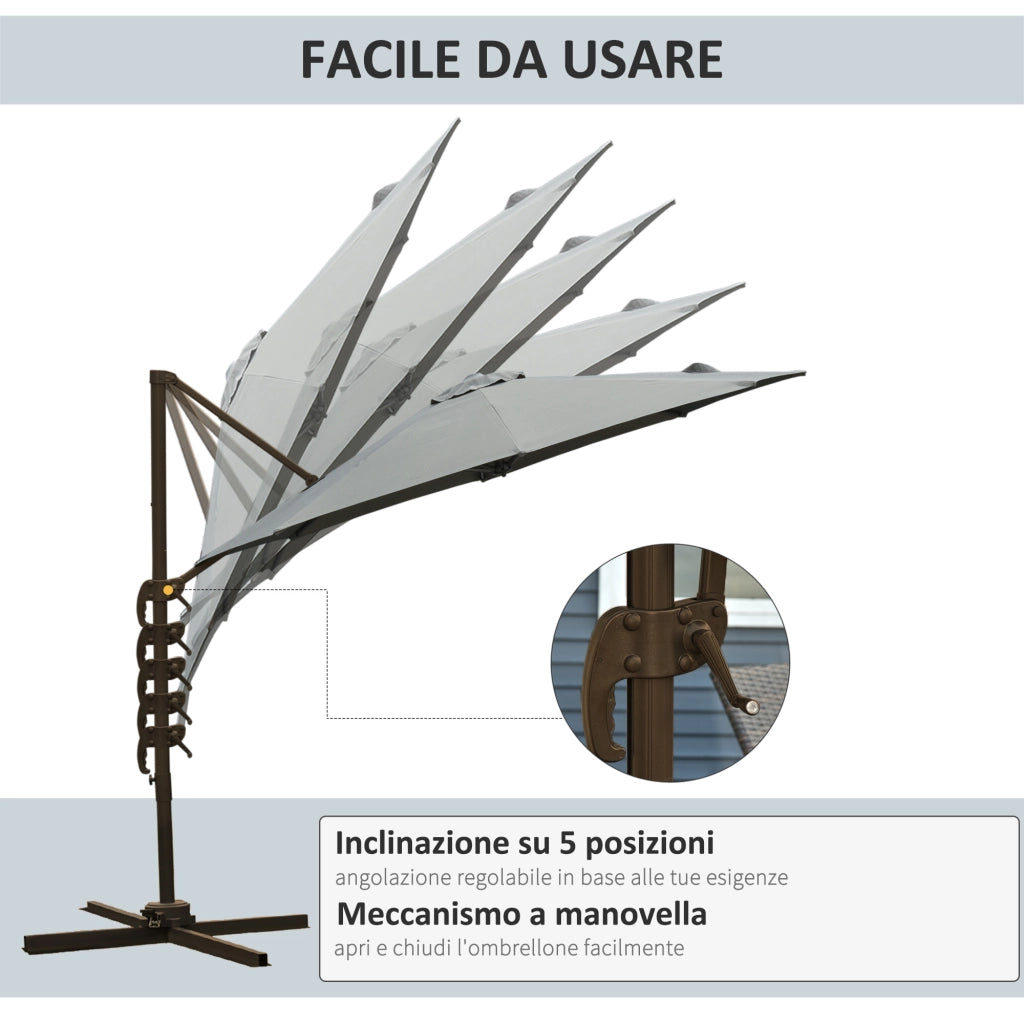 Ombrellone da Giardino ¨C Minimal ¨C Grigio, ?2.95x2.5 m