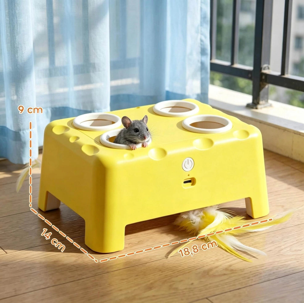 Gioco interattivo per gatti 18,8x14x6 cm giallo in ABS, 3 modalità